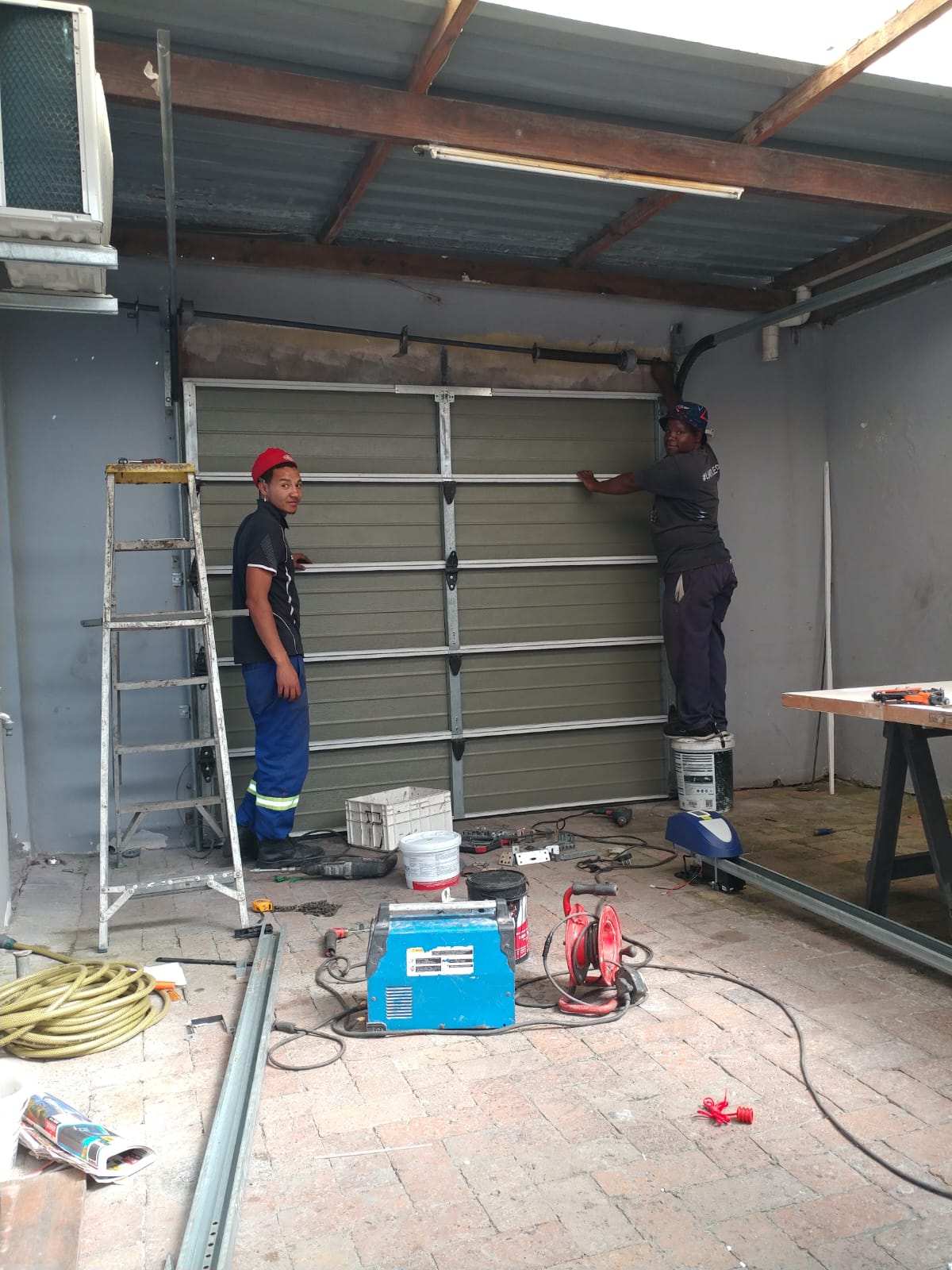 Completed garage door installation